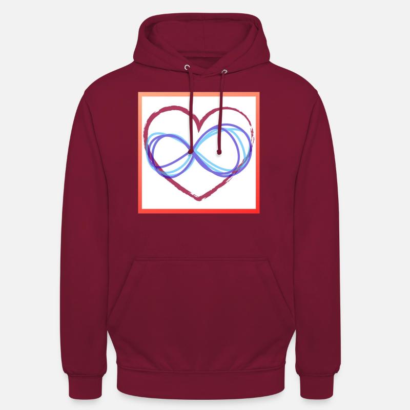 Coeur infini - Sweat-shirt à capuche unisexe - bordeaux