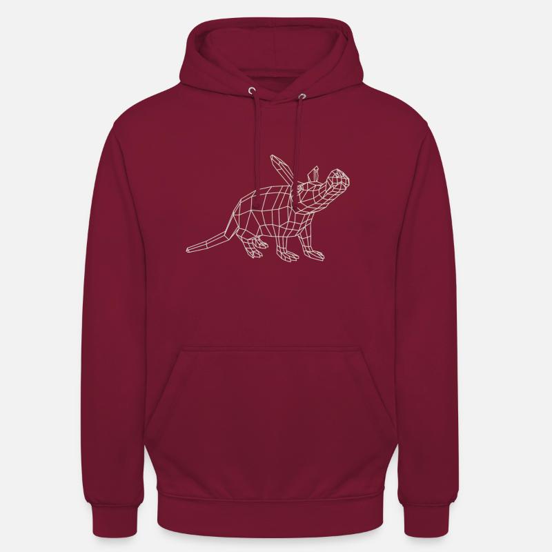 Aardvark Wireframe par Paperwolf - Sweat-shirt à capuche unisexe - bordeaux