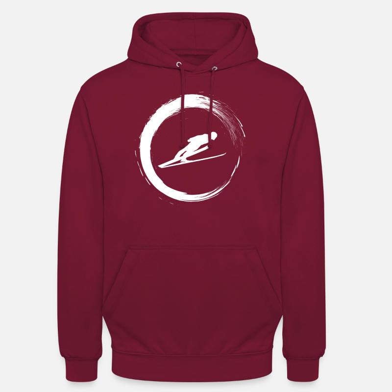 Saut à ski - Sweat-shirt à capuche unisexe - bordeaux