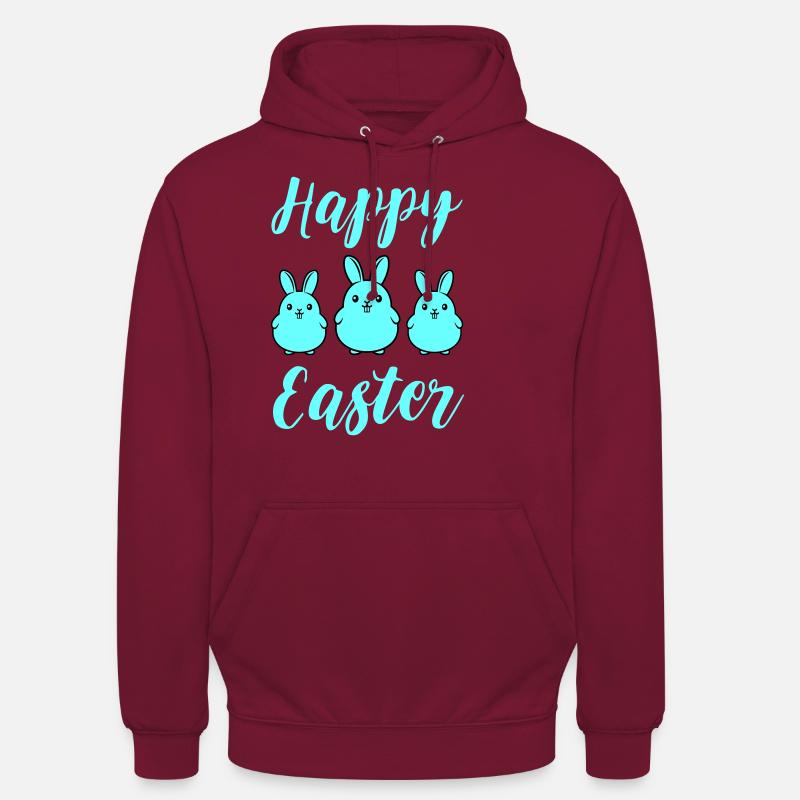 Joyeux lapins de Pâques - Sweat-shirt à capuche unisexe - bordeaux