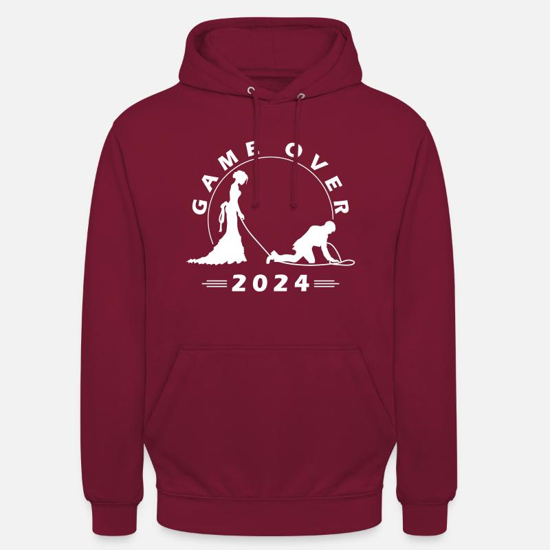 Mariage Game Over 2024 - Sweat-shirt à capuche unisexe - bordeaux