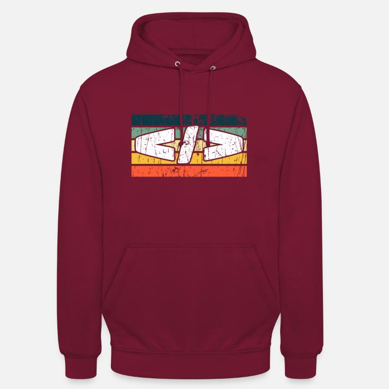 Retro Web Developer Programmer Coding - Unisex Hoodie - Bordeaux
