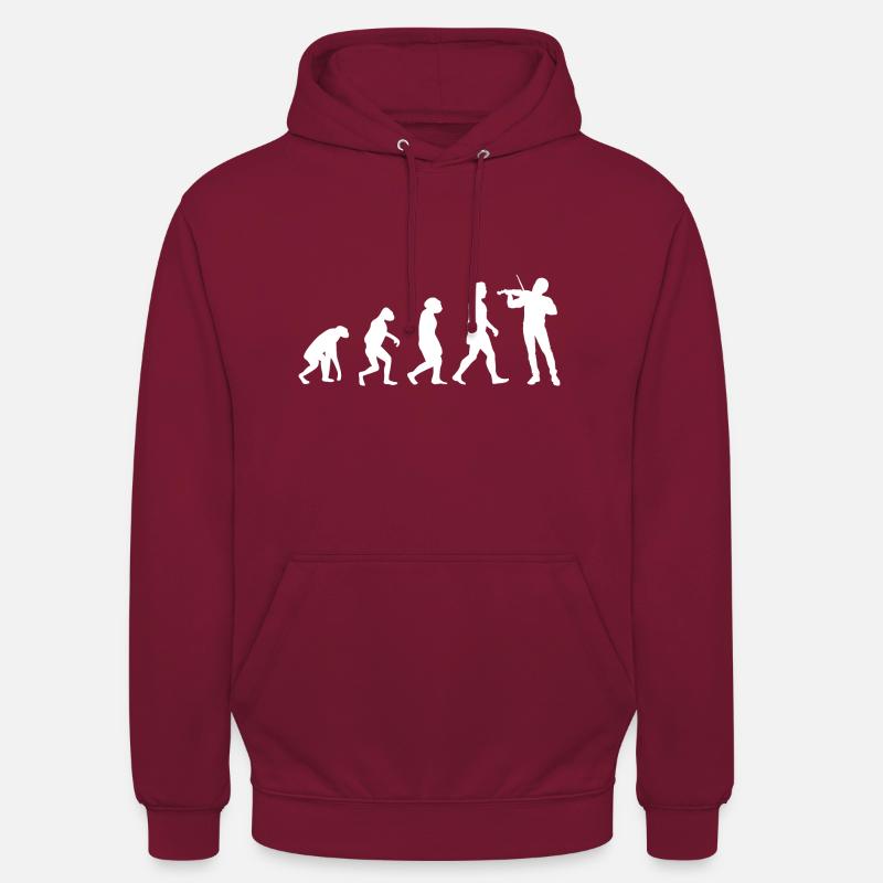 Human Evolution Violin - Unisex Hoodie - Bordeaux