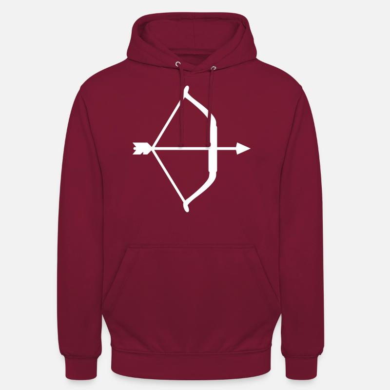 Arc et flèche - Sweat-shirt à capuche unisexe - bordeaux