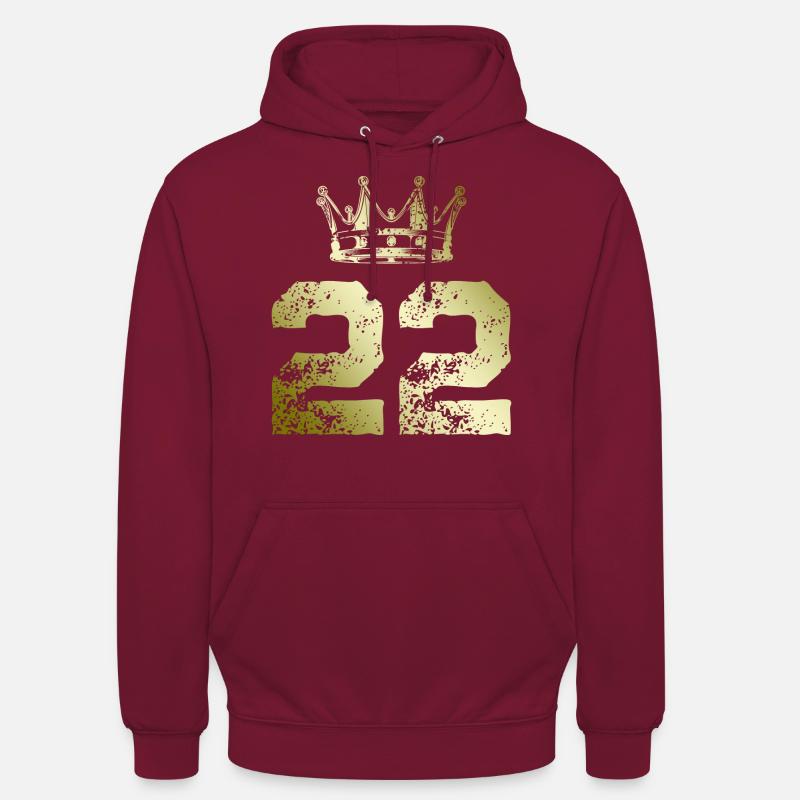 22 Couronne de numéros - Sweat-shirt à capuche unisexe - bordeaux