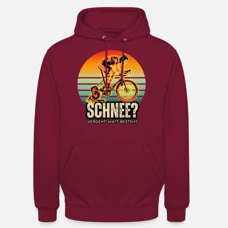Snow passes, watts pass – roller training! - Unisex Hoodie - bordeaux