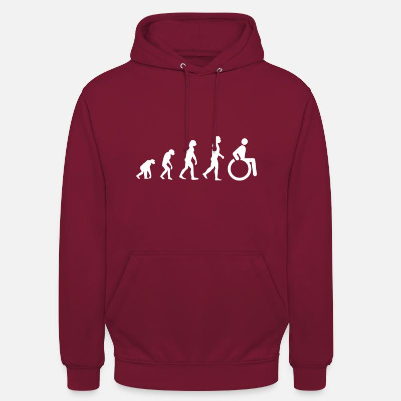 Evolution Rollstuhl - Unisex Hoodie - Bordeaux