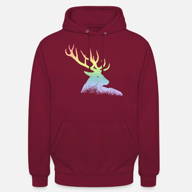 Cerf - Sweat-shirt à capuche unisexe - bordeaux