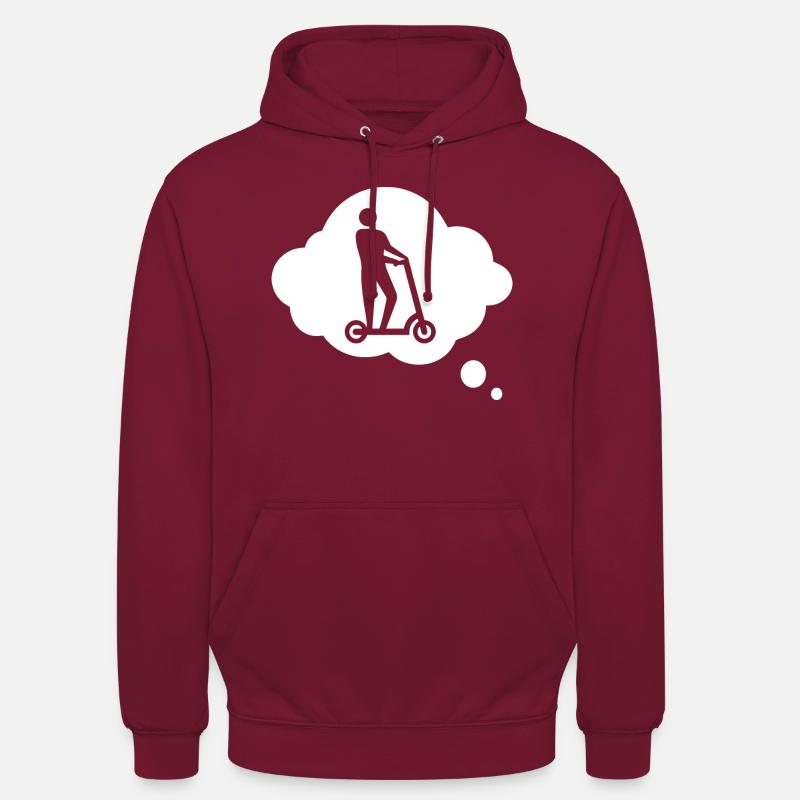 E-Scooter E-Roller Scooter - Unisex Hoodie - bordeaux