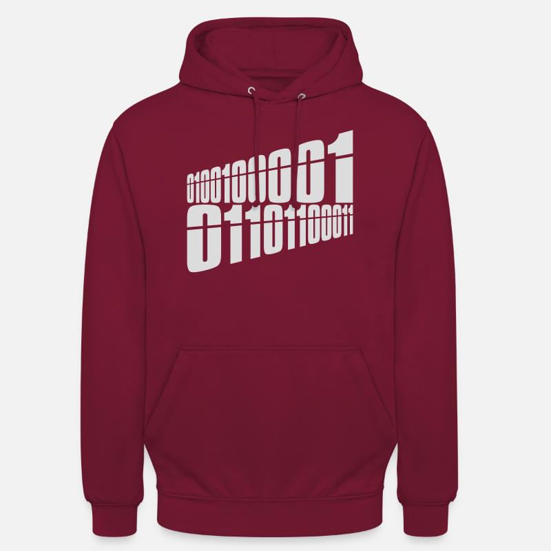 Binary Code Program Language - Unisex Hoodie - bordeaux