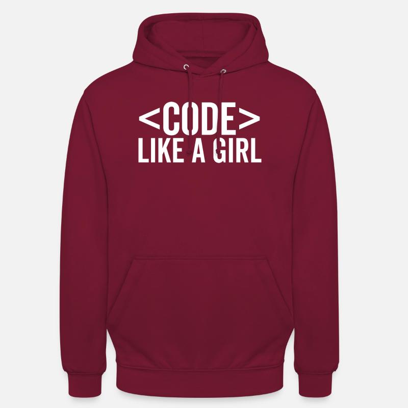 Code wie ein Mädchen - Unisex Hoodie - Bordeaux