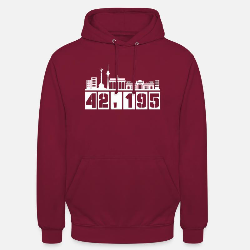 Marathon Skyline de Berlin 1 - Sweat-shirt à capuche unisexe - bordeaux