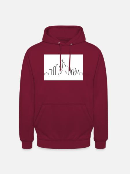 NY skyline - Unisex Hoodie - bordeaux
