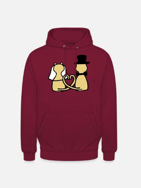 cat wedding - Unisex Hoodie - bordeaux