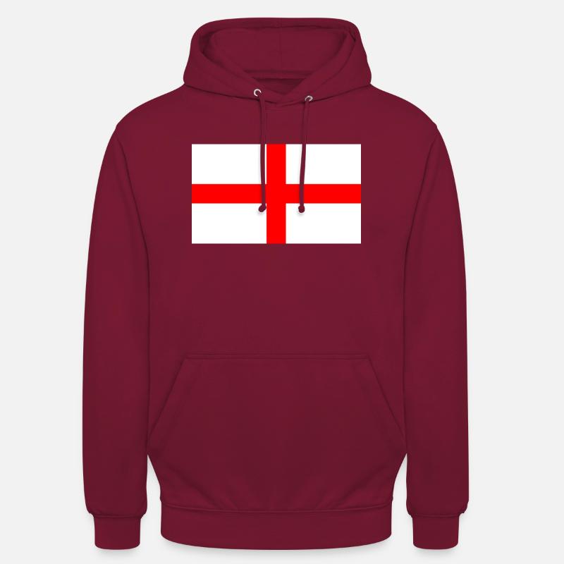 Saint George Drapeau de l’Angleterre - Sweat-shirt à capuche unisexe - bordeaux