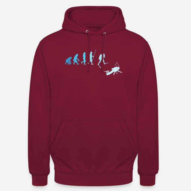 Plongeur Evolution Retro Scuba - Sweat-shirt à capuche unisexe - bordeaux