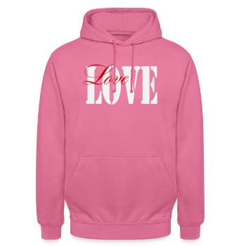 LOVE - Unisex Hoodie - Pink - Vorne - Alina (178cm) & Michal (187cm)