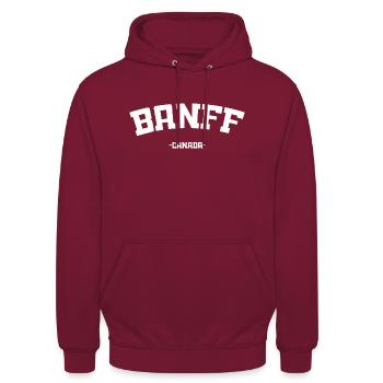 Banff - Canada - Kanada - Unisex Hoodie - Bordeaux - Vorne - Alina (178cm) & Michal (187cm)