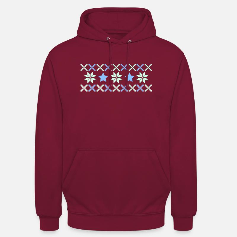 Winter Norway Pattern - Unisex Hoodie - bordeaux