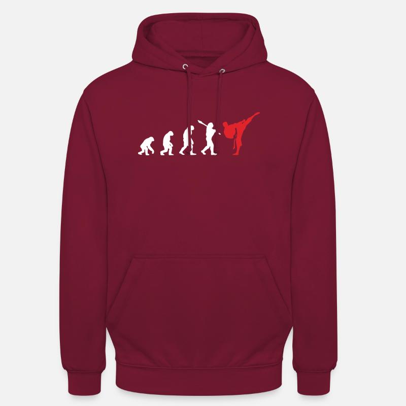 Karate Evolution Entwicklung Kamfkunst - Unisex Hoodie - Bordeaux