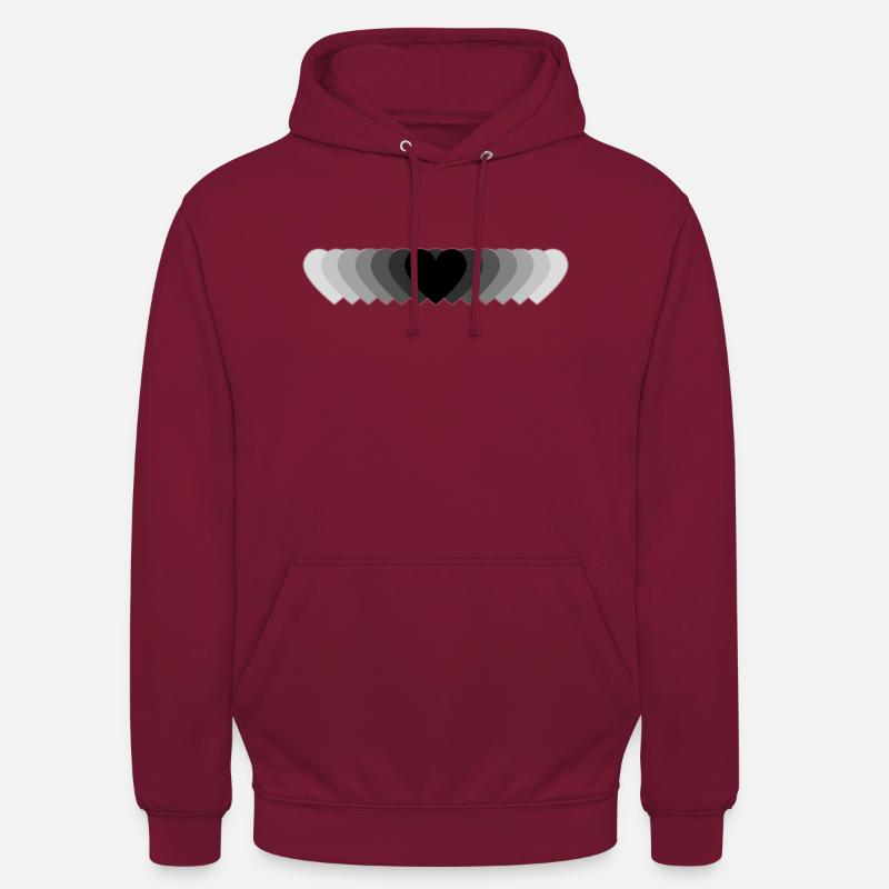 Coeurs noirs - Sweat-shirt à capuche unisexe - bordeaux