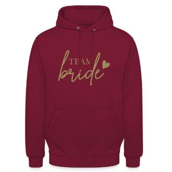 L’équipe de la bride avec le coeur - Sweat-shirt à capuche unisexe - bordeaux - Devant - Alina (178cm) & Michal (187cm)