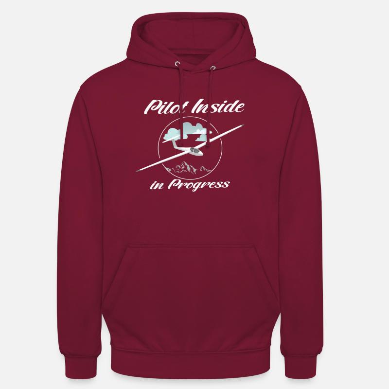 PILOT INSIDE IN PROGRESS - Sweat-shirt à capuche unisexe - bordeaux