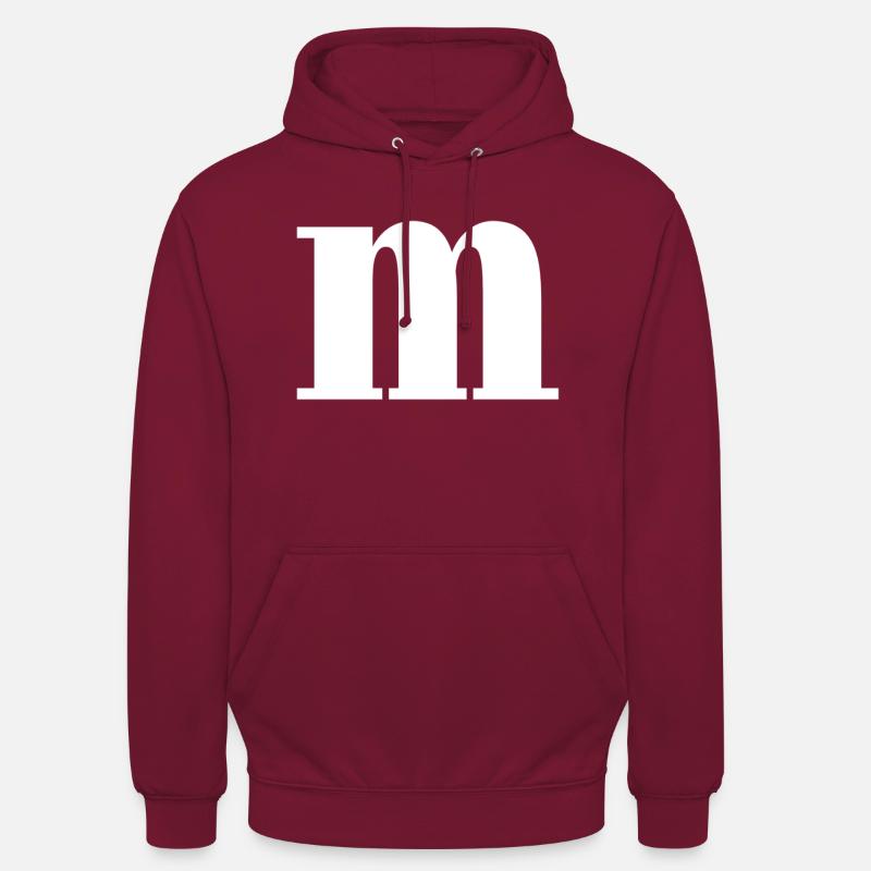 M et M Karnaval - Sweat-shirt à capuche unisexe - bordeaux