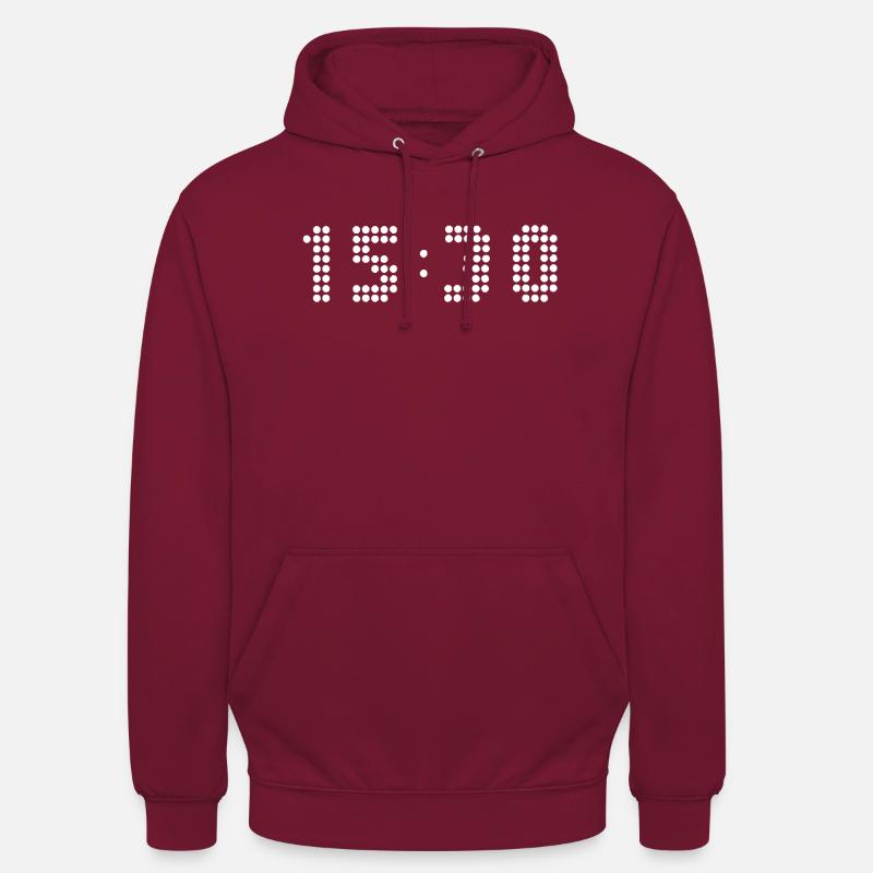 15h30 - C’est l’heure - Sweat-shirt à capuche unisexe - bordeaux