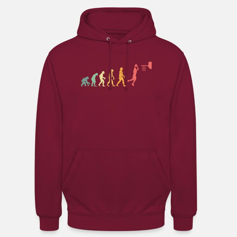 Basketball Evolution Dunk Dunking Geschenkidee - Unisex Hoodie - Bordeaux