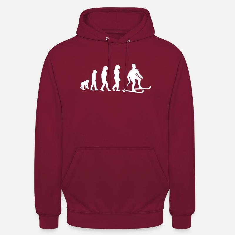 évolution ski - Sweat-shirt à capuche unisexe - bordeaux
