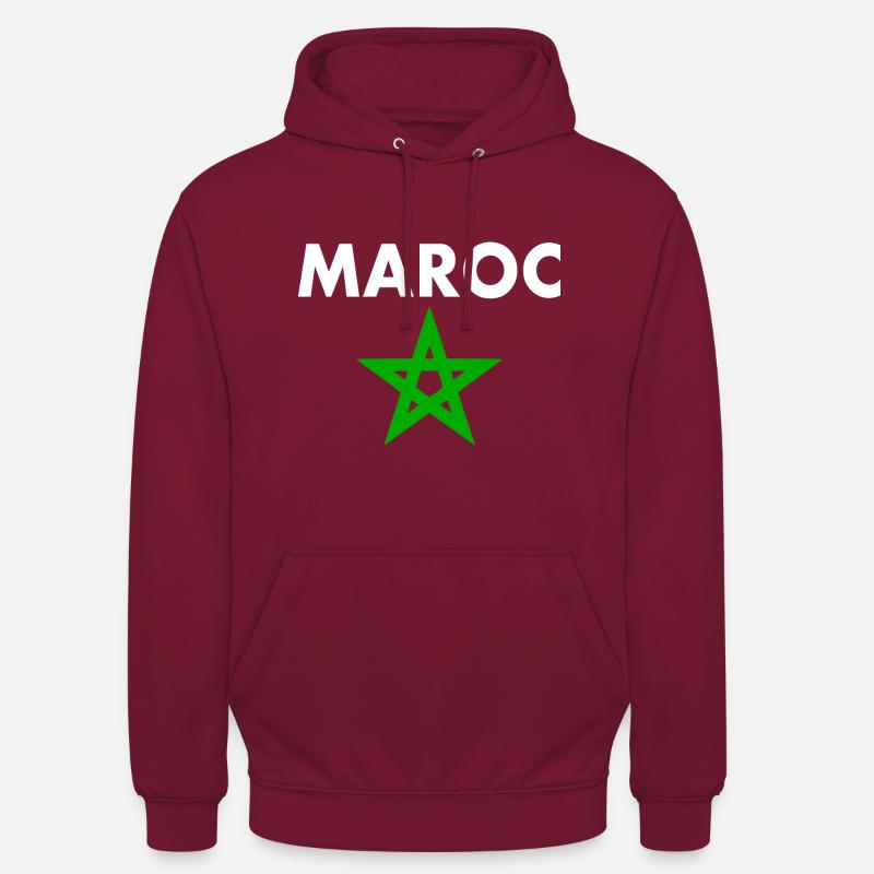 Maroc - Sweat-shirt à capuche unisexe - bordeaux