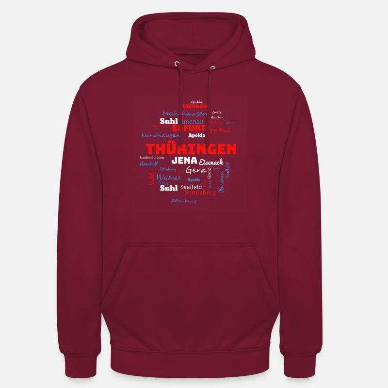 Thuringia gift state cities - Unisex Hoodie - bordeaux