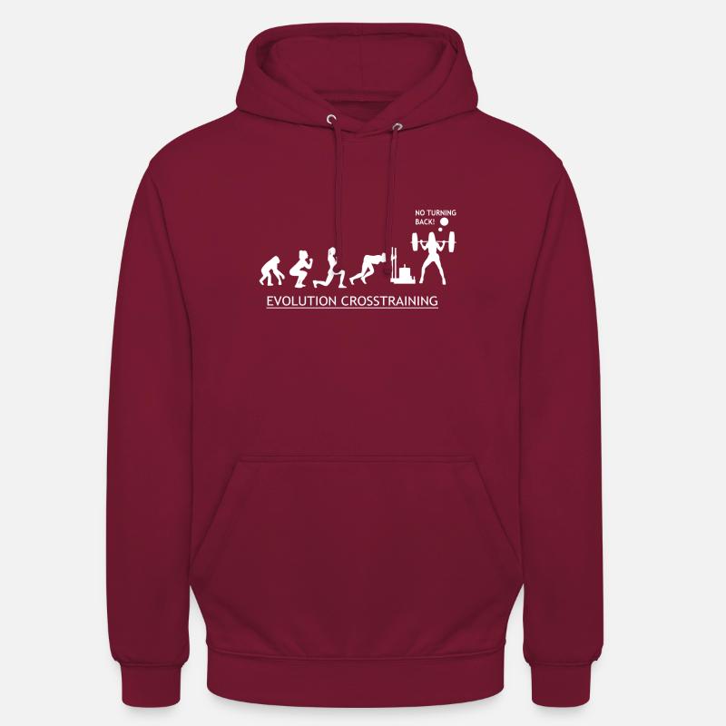 Evolution Fitnesstrainer Squat Burpees Hanteln - Unisex Hoodie - Bordeaux