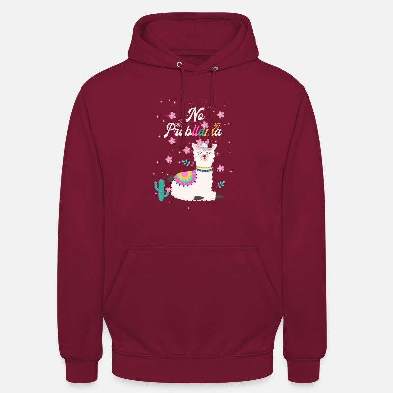 Design mignon de lama - Sweat-shirt à capuche unisexe - bordeaux