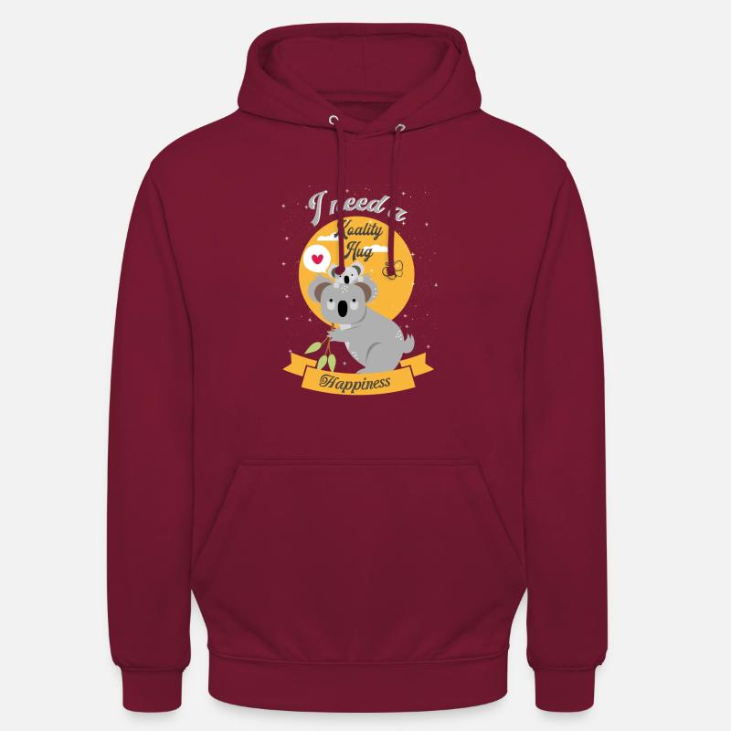 Conception de koala mignon - Sweat-shirt à capuche unisexe - bordeaux