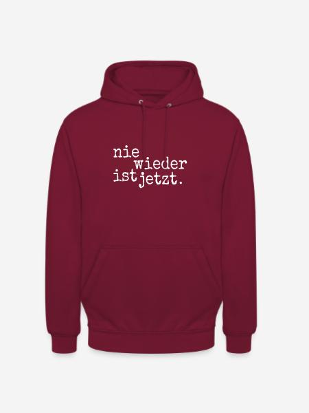 nie wieder ist jetzt Anti-Rassismus Solidarität - Unisex Hoodie -  - Vorne