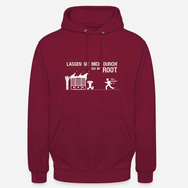 Lassen sie mich durch ich bin root Admin Geschenk - Sweat-shirt à capuche unisexe - bordeaux