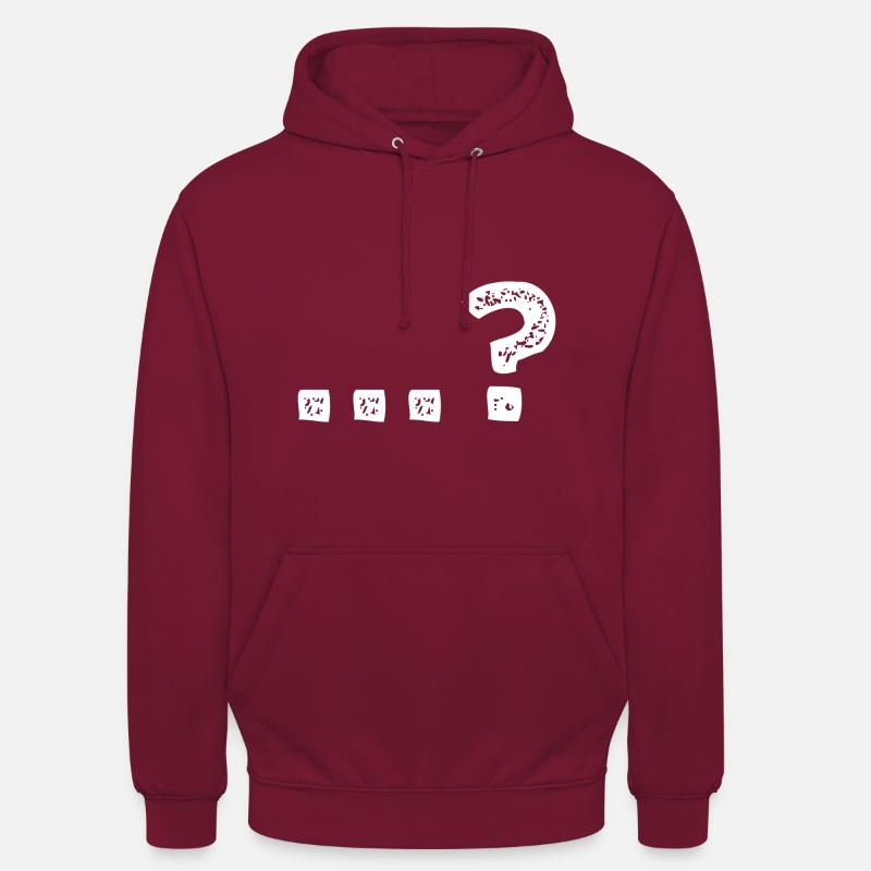 Question interprétation de point d'interrogation ...? - Sweat-shirt à capuche unisexe - bordeaux