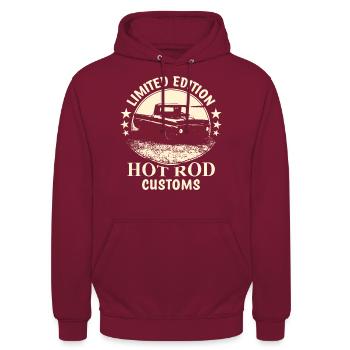 Hot rod - Sweat-shirt à capuche unisexe - bordeaux - Devant - Alina (178cm) & Michal (187cm)