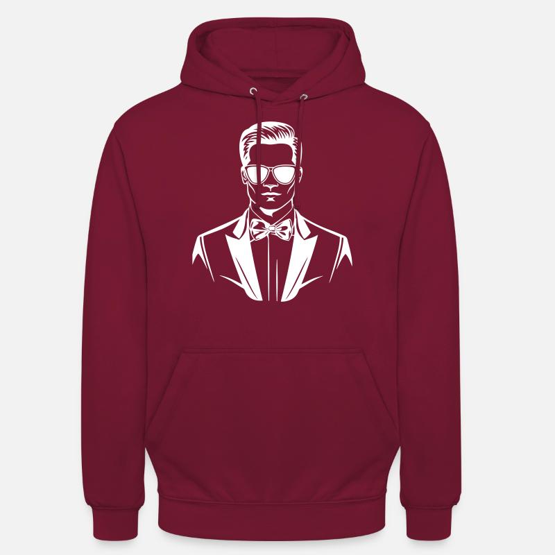 Marié élégant - Sweat-shirt à capuche unisexe - bordeaux