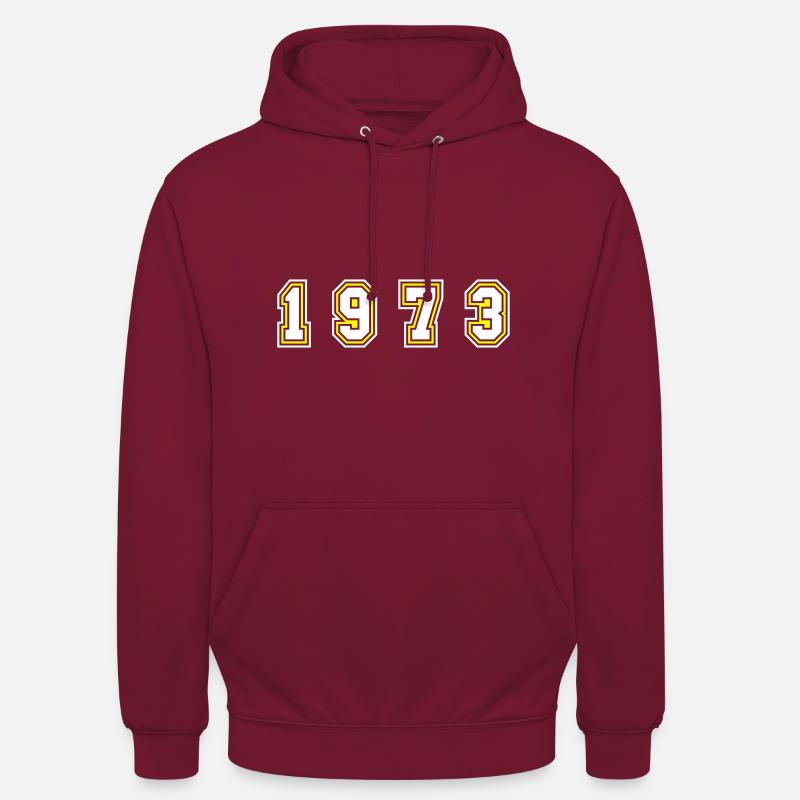 Numéro de l’année 1973 - Sweat-shirt à capuche unisexe - bordeaux