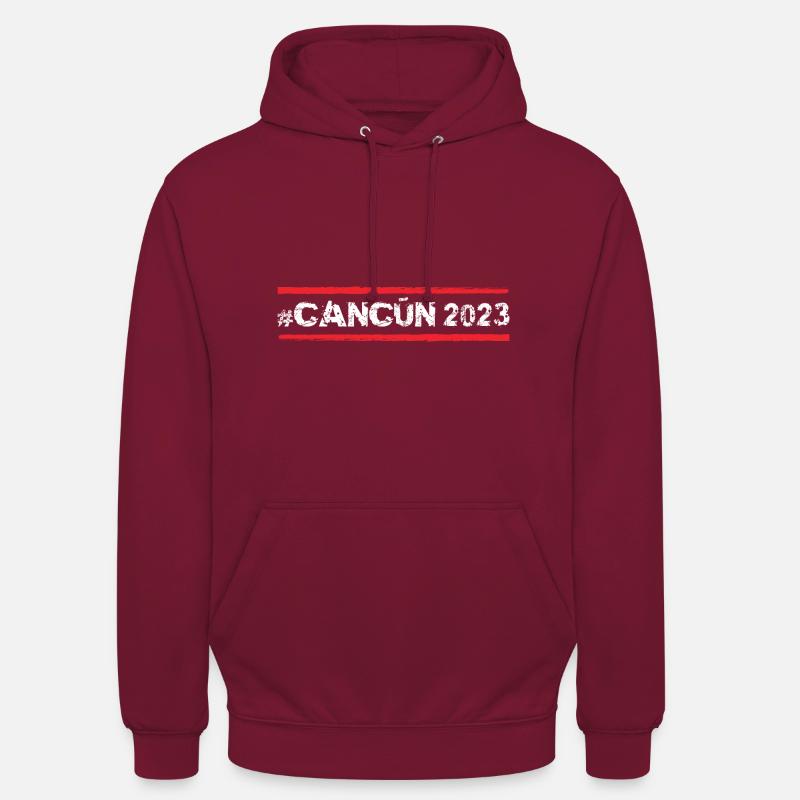 Cancun 2023 - Sweat-shirt à capuche unisexe - bordeaux