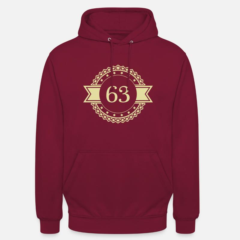 63 Emblème numérique - Sweat-shirt à capuche unisexe - bordeaux