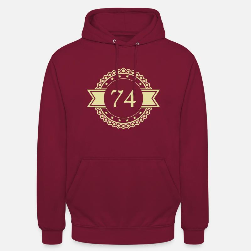 74 Emblème numérique - Sweat-shirt à capuche unisexe - bordeaux
