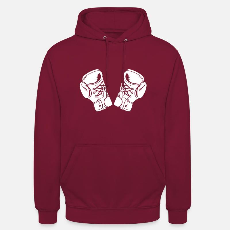 Gants de boxe Symbole Boxe - Sweat-shirt à capuche unisexe - bordeaux