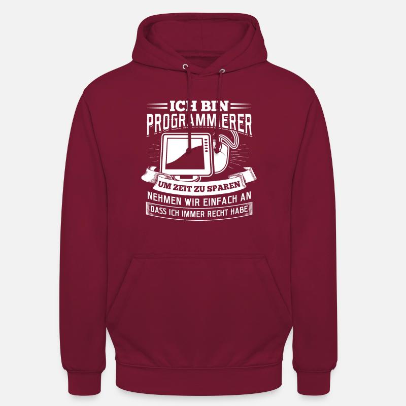 Ich bin Programmierer Coding Linux Nerd - Unisex Hoodie - Bordeaux