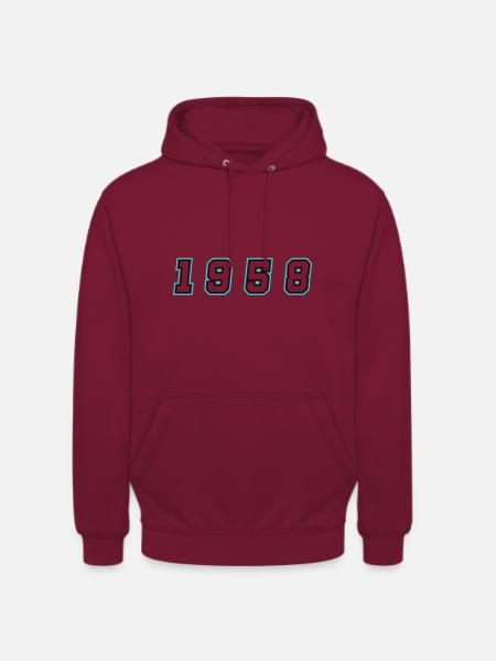 1958 Year Number - Unisex Hoodie - bordeaux