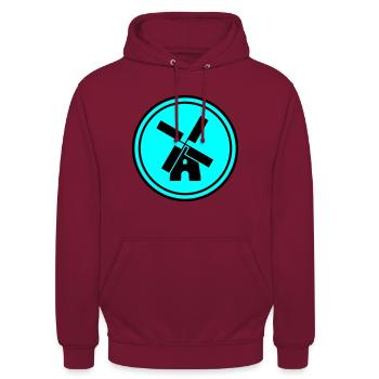 Windmühle Kreis - Unisex Hoodie - Bordeaux - Vorne - Alina (178cm) & Michal (187cm)