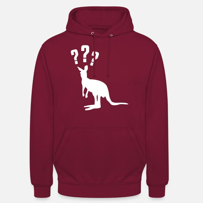 point d'interrogation silhouette kangourou - Sweat-shirt à capuche unisexe - bordeaux